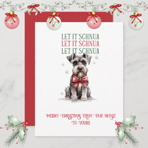 Schnauzer Weihnachtliche Launen   Feiertagskarte