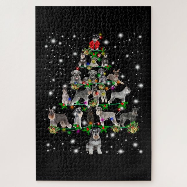 Schnauzer Weihnachtsbaum, lichtdurchflutet (Vertikal)