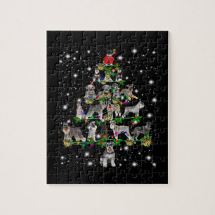 Schnauzer Weihnachtsbaum, lichtdurchflutet