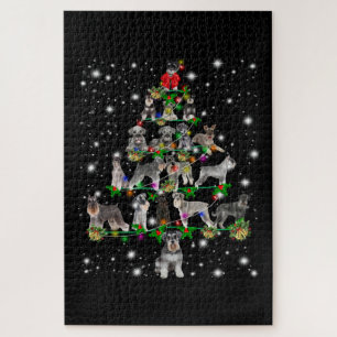 Schnauzer Weihnachtsbaum mit Lichteinfall