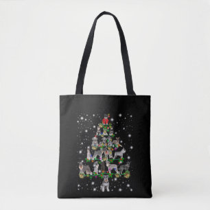 Schnauzer Weihnachtsbaum mit Lichteinfall Tasche