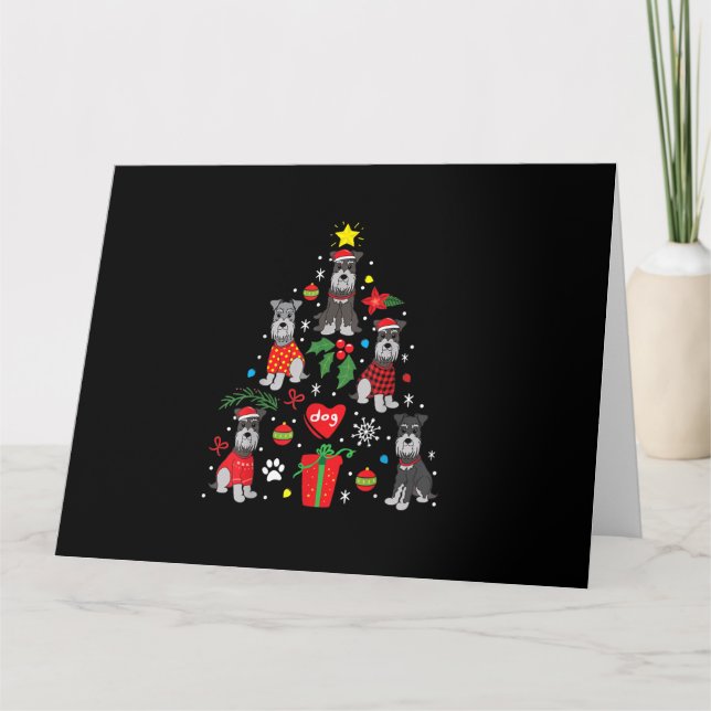 Schnauzer Weihnachtsbaum Ornament Funny Pet Dog Karte (Vorderseite)