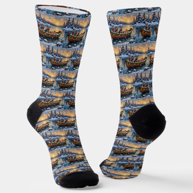 Schnauzer Weihnachtsboot-Feiertag Socken (Gewinkelt)