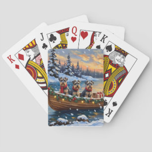 Schnauzer Weihnachtsboot Urlaub Spielkarten