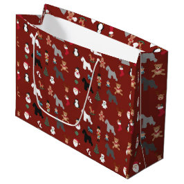 Schnauzer-Weihnachtsgeschenk-Tasche groß Große Geschenktüte