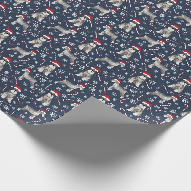 Schnauzer-Weihnachtshundepackpapier Geschenkpapier (Ecke)