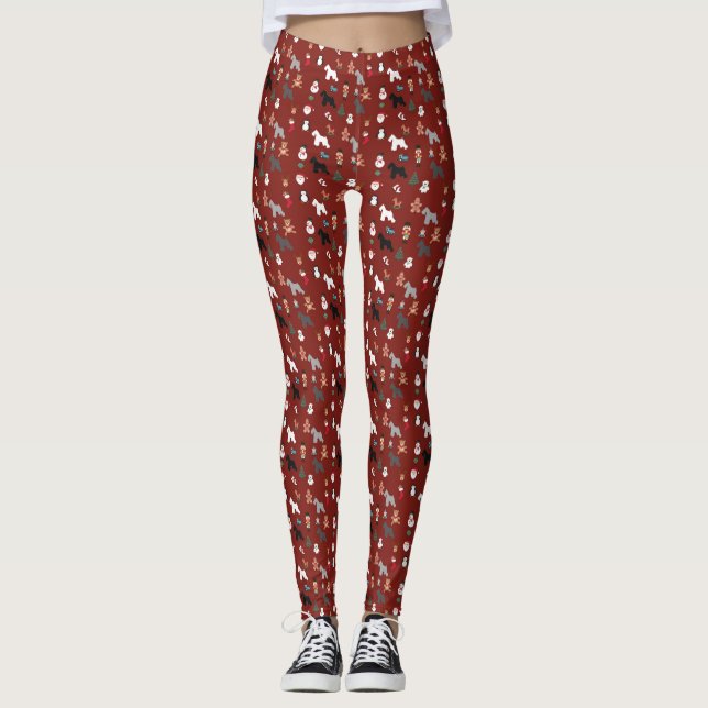 Schnauzer-WeihnachtsLeggings Leggings (Vorderseite)