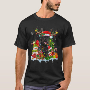 Schnauzer Weihnachtsmannmütze Reindeer Christmas L T-Shirt