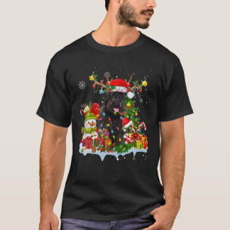 Schnauzer Weihnachtsmannmütze Reindeer Christmas L T-Shirt