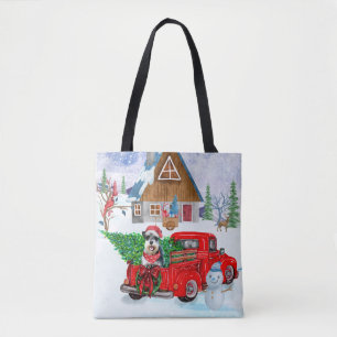 Schnauzer Weihnachtszustellung LKW Schnee Tasche