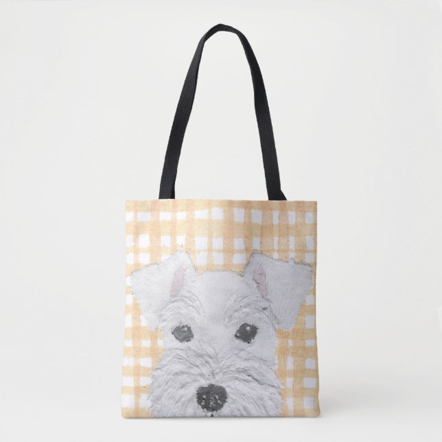 Schnauzer, Weiß, modern Tasche (Vorderseite)