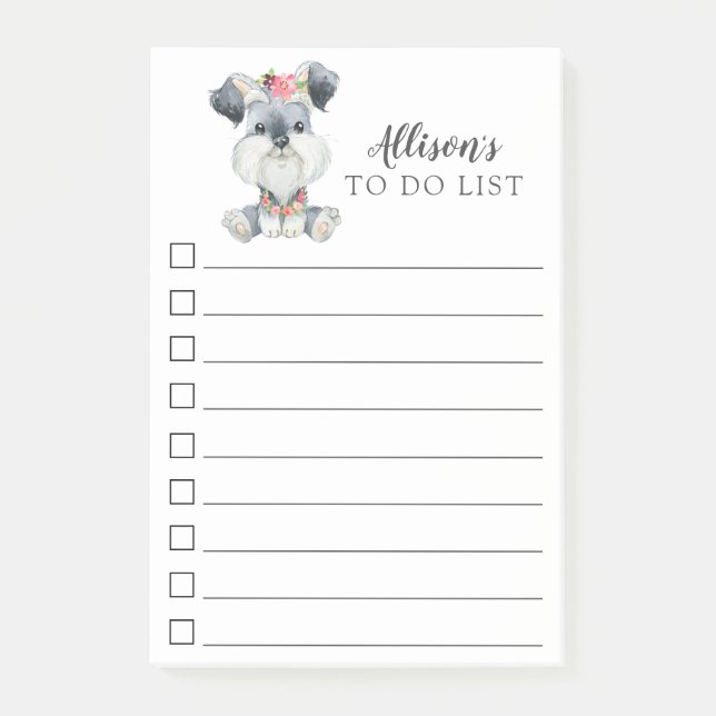 Schnauzer Welpen Hund Personalisiert zu führen Post-it Klebezettel (Vorderseite)