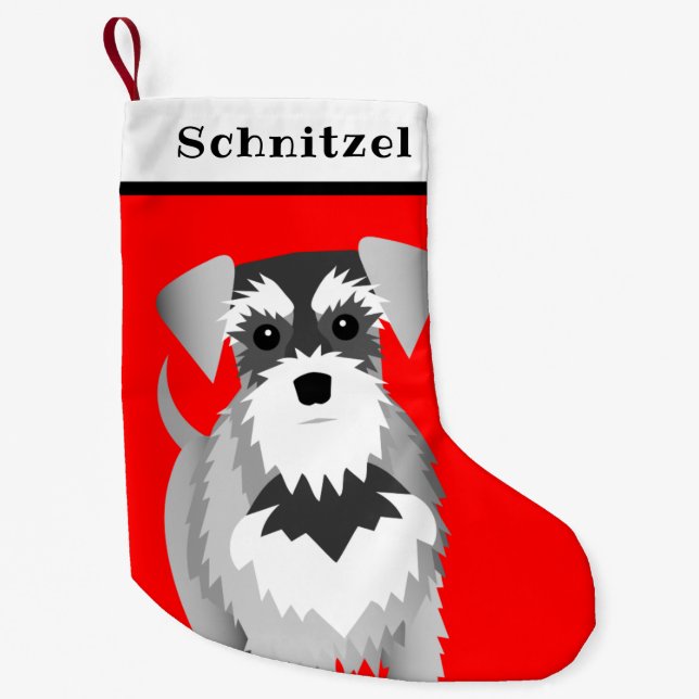 Schnauzer Welpenbraun Kleiner Weihnachtsstrumpf (Vorderseite)