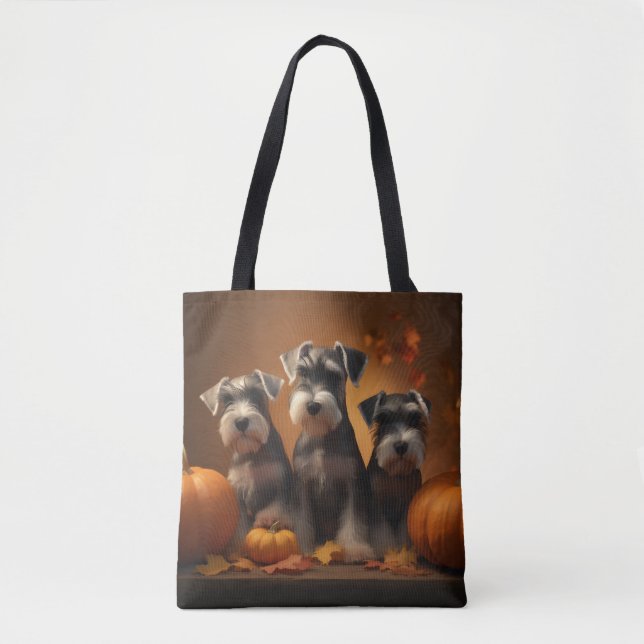 Schnauzer Welppy Autumn Delight Pumpkin Tasche (Vorderseite)