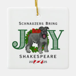 Schnauzers Bring Joy Wreath Keramikornament