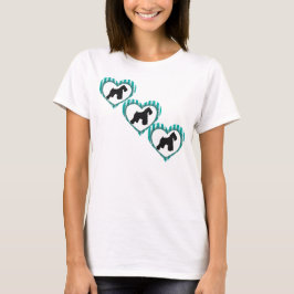 Schnauzers-Herz und Streifen-Shirt T-Shirt