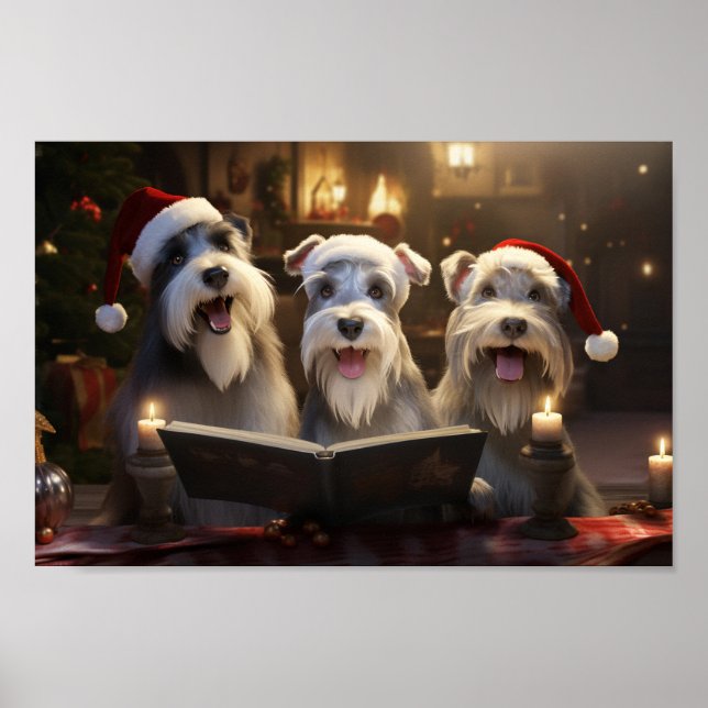 Schnauzers Weihnachtsfest Feiertag Poster (Vorne)