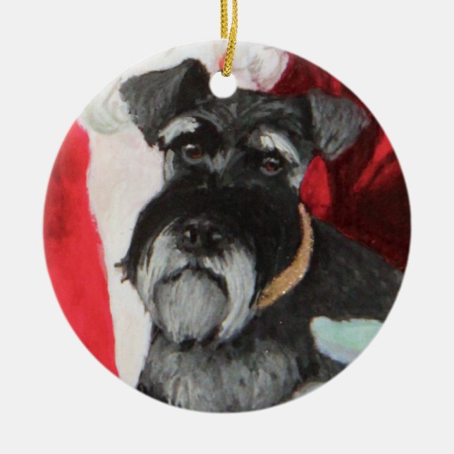 Schnauzerverzierung Keramikornament (Vorne)