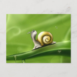 Schnecke-83672 fällt Schnecke Regen zeichnend Kind Postkarte