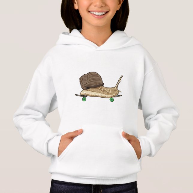 Schnecke als Skater mit Skateboard Hoodie (Vorderseite)