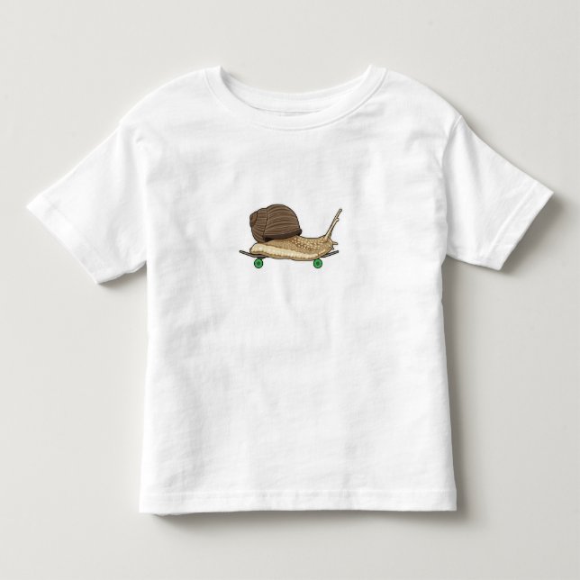 Schnecke als Skater mit Skateboard Kleinkind T-shirt (Vorderseite)