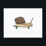 Schnecke als Skater mit Skateboard Postkarte<br><div class="desc">Dieses Design ist das perfekte Geschenk für einen Geburtstag,  Weihnachten und andere Feiern. Es ist für Frauen,  Männer und Kinder geeignet.</div>