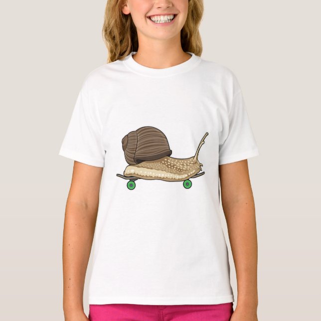 Schnecke als Skater mit Skateboard T-Shirt (Vorderseite)