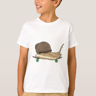 Schnecke als Skater mit Skateboard T-Shirt