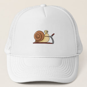 Schnecke am Joggen auf Treadmill Truckerkappe