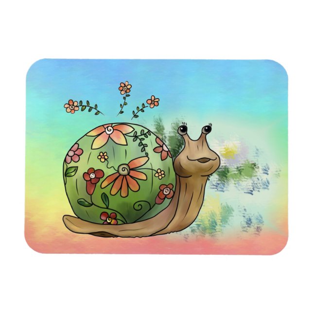 Schnecke am Teich Magnet (Horizontal)
