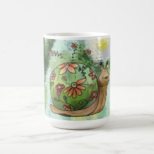 Schnecke am Teich Postkarte Kaffeetasse