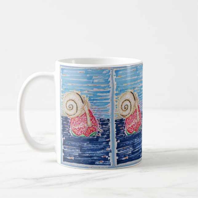 Schnecke auf der Erdbeere Kaffeetasse (Links)