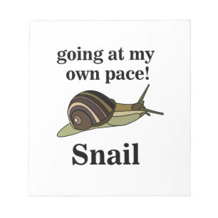 Schnecke auf meinem eigenen Pace Funny Snail gehen Notizblock