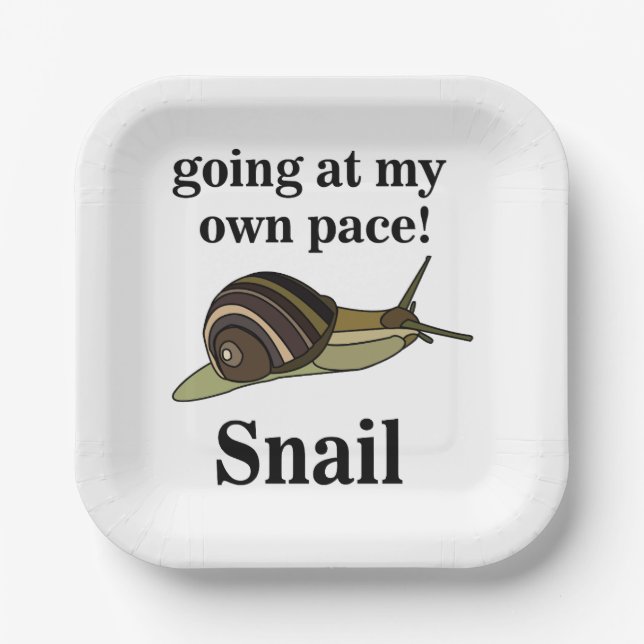 Schnecke auf meinem eigenen Pace Funny Snail Party Pappteller (Vorderseite)