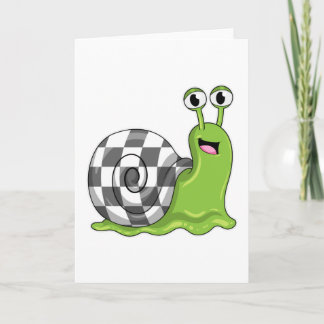 Schnecke beim Schachspiel mit Schachbrett Karte