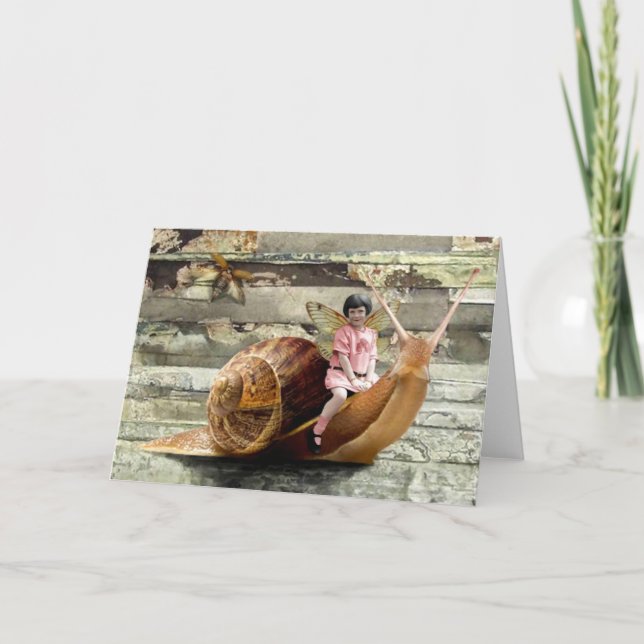 Schnecke-Fahrgruß-Karte Karte (Vorderseite)