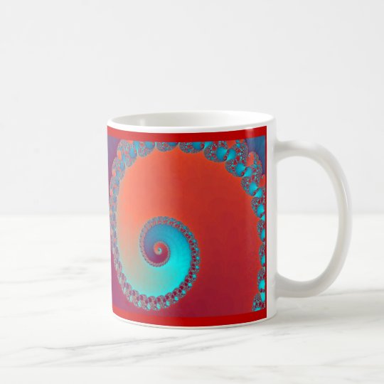 Schnecke-Fraktal, -ROT und -türkis Kaffeetasse