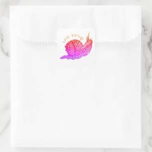 Schnecke im grafischen Stil Quadratischer Aufkleber