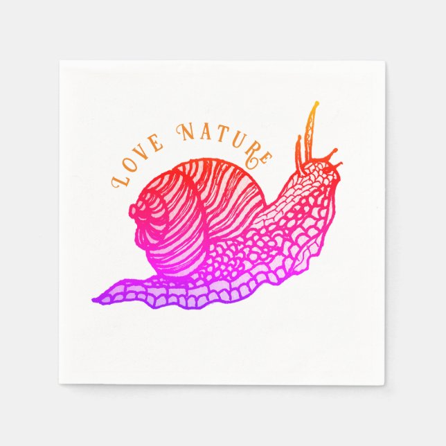 Schnecke im grafischen Stil Serviette (Vorderseite)