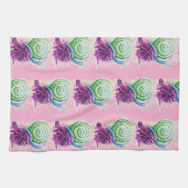 Schnecke in der Fig Geschirrtuch (Horizontal)