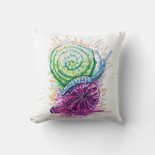 Schnecke in der Fig Kissen (Vorderseite)