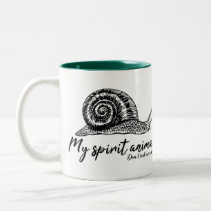 Schnecke ist mein Geistentier für langsame Mitarb Zweifarbige Tasse