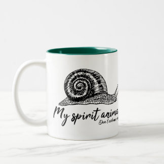 Schnecke ist mein Geistentier für langsame Mitarbe Zweifarbige Tasse