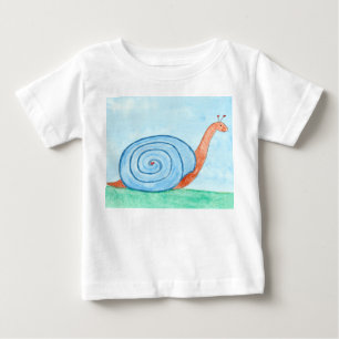 Schnecke mit blauem Gehäuse Baby T-shirt