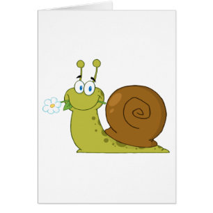 Schnecke mit einer Blume in seinem Mund
