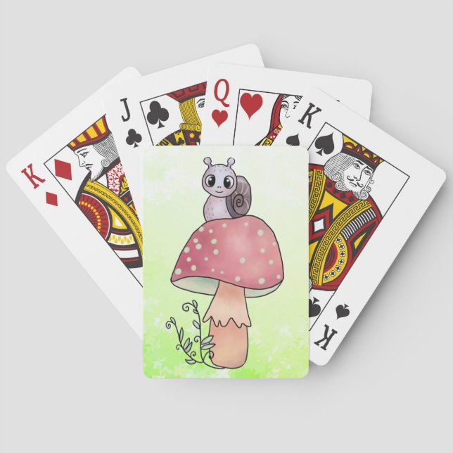 Schnecke mit Pilz Spielkarten (Rückseite)