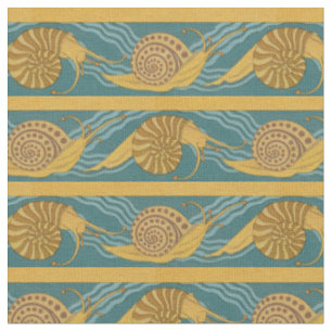 Schnecke-Muster-Druck-Schnecke-blaues gelbes Stoff