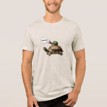 Schnecke reitet auf einer Schildkröte