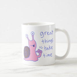 Schnecke Rosa Große Dinge Brauchen Zeit Motivation Kaffeetasse