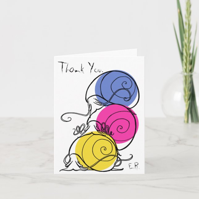 Schnecke-Stapel danken Ihnen zu kardieren Dankeskarte (Vorderseite)
